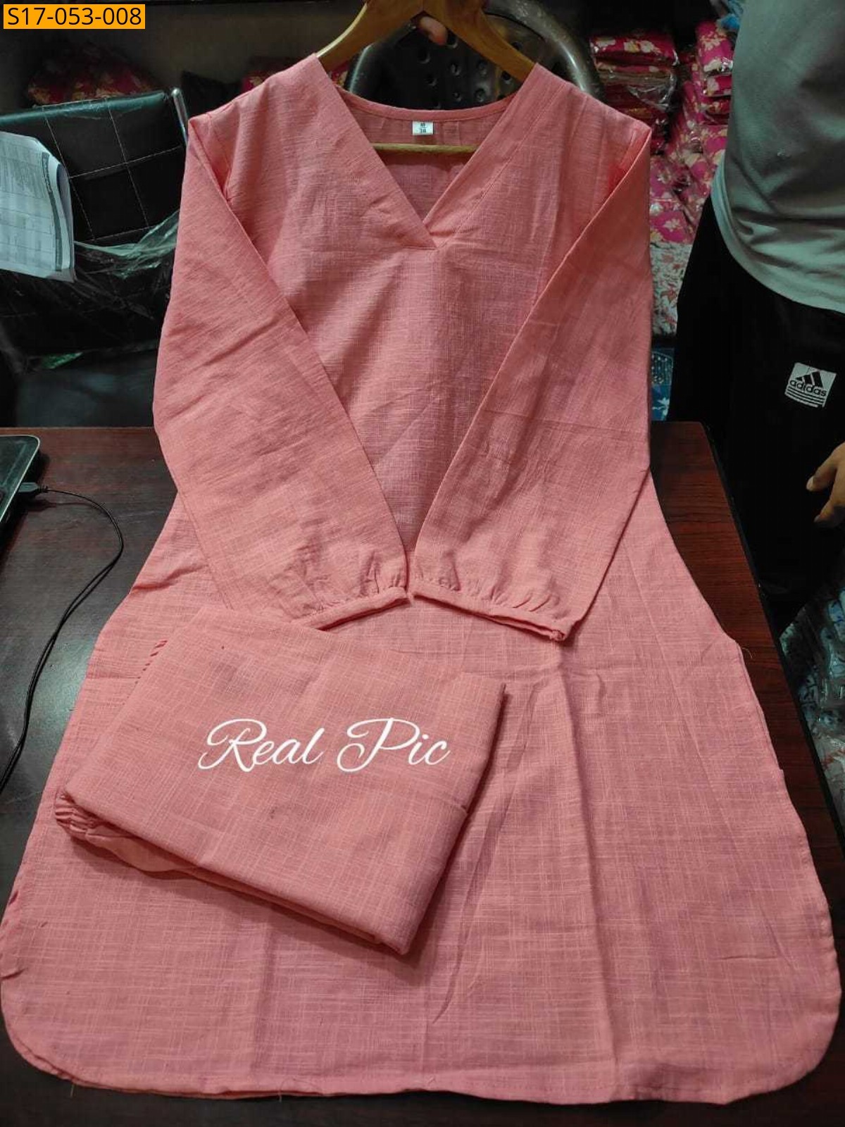 Peach Pure cotton office wear co-rds set