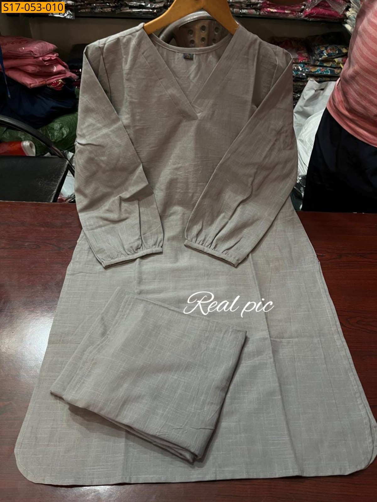 Gray Pure cotton office wear co-rds set