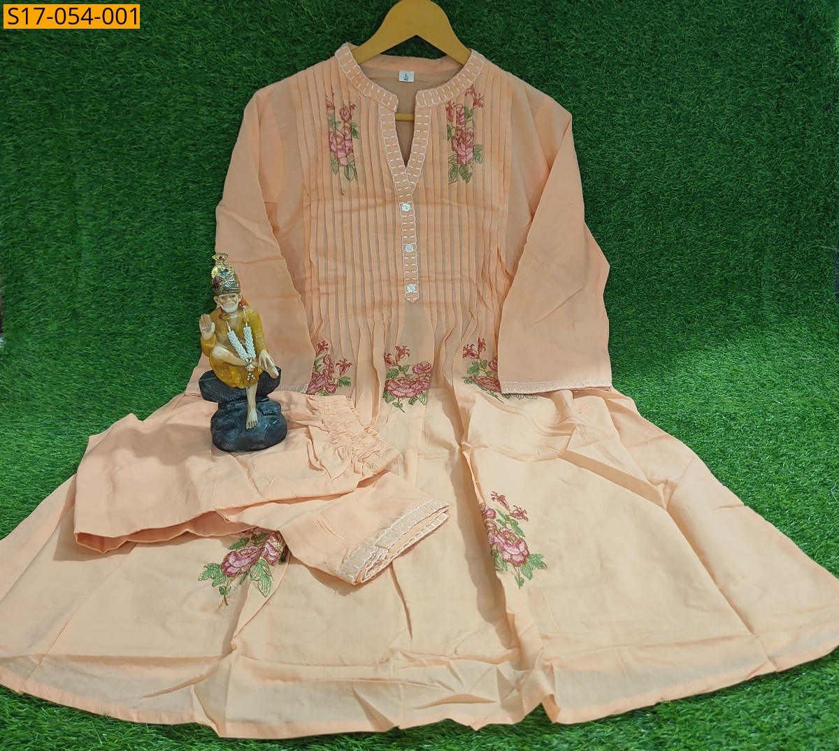 Peach Cotton printed co-ord set