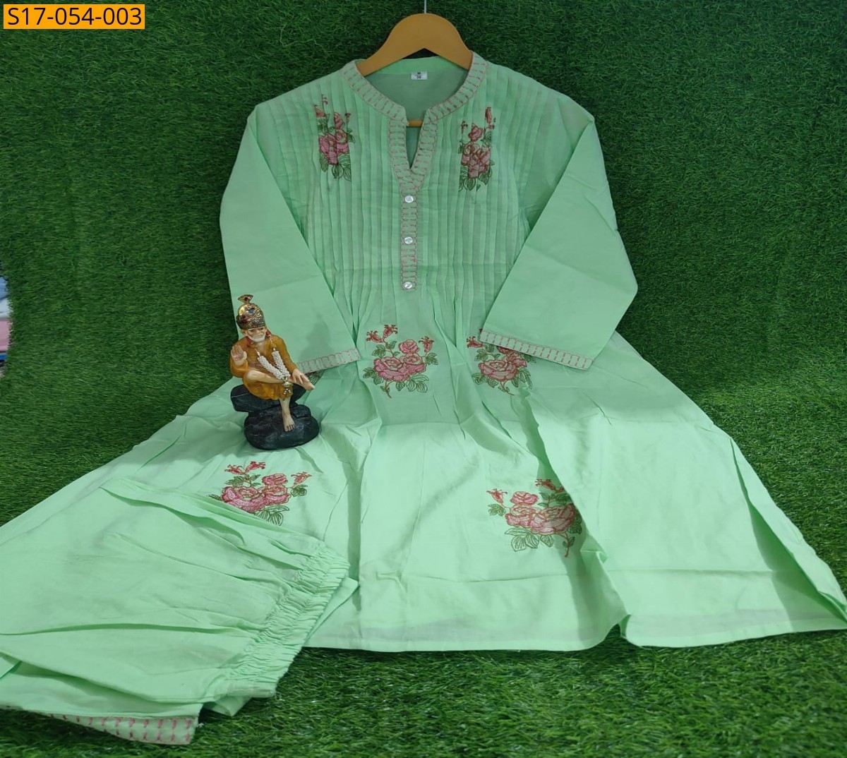 Light Green Cotton printed co-ord set