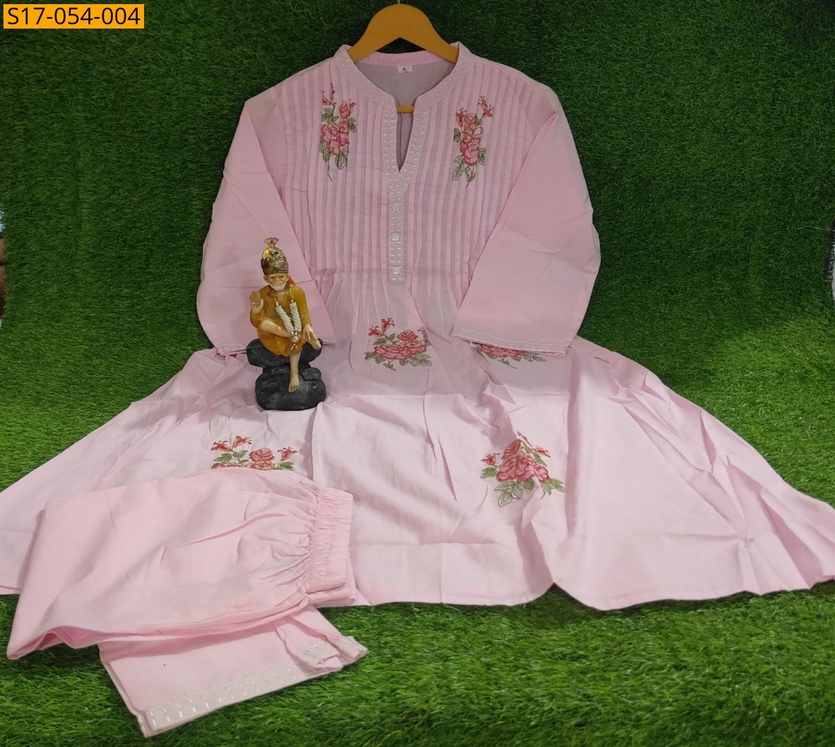Baby Pink Cotton printed co-ord set