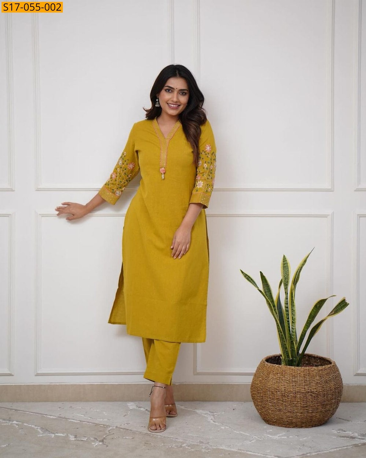 Mustard Cotton slub co-ord set
