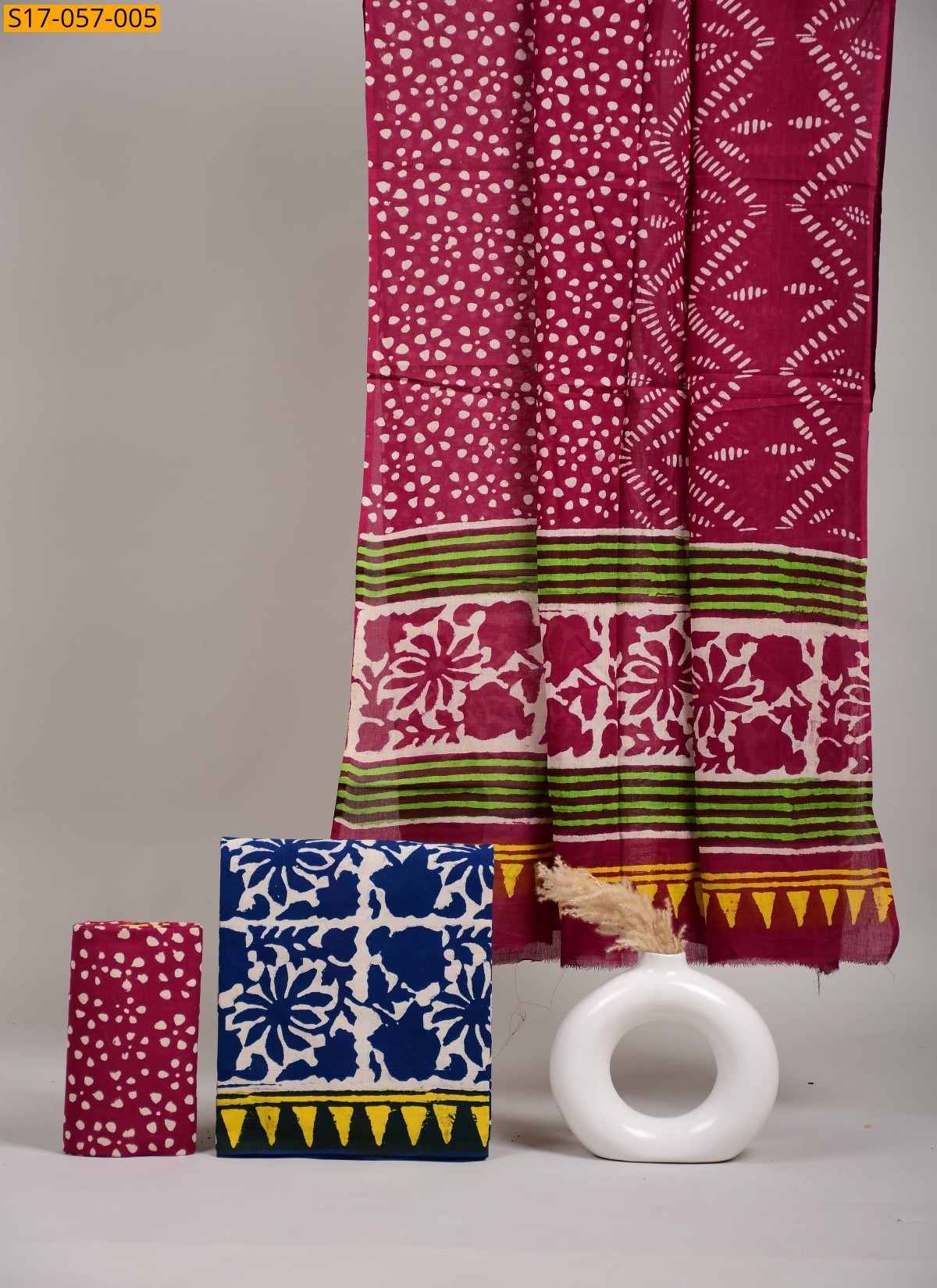 Maoon Cotton printed dress material