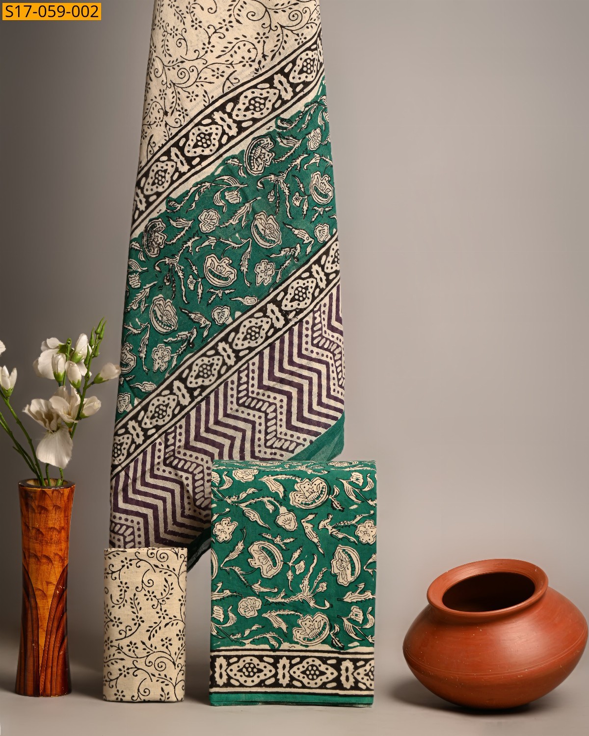 Beige Printed cotton suits