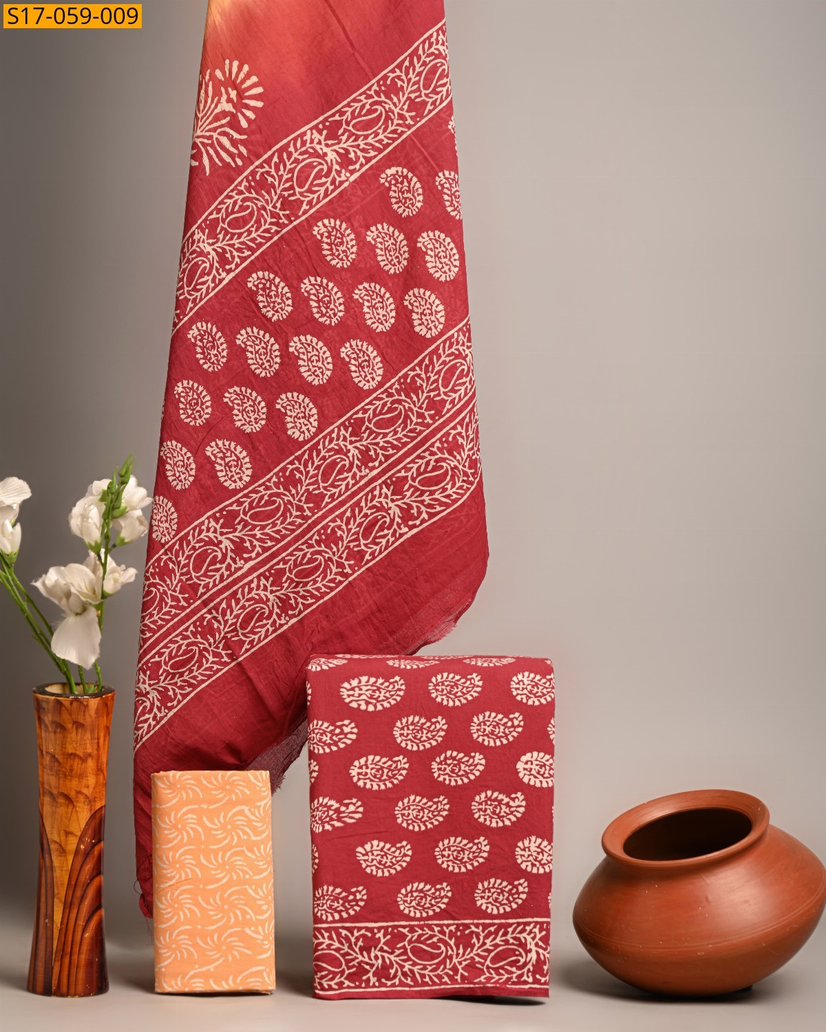 Red Printed cotton suits