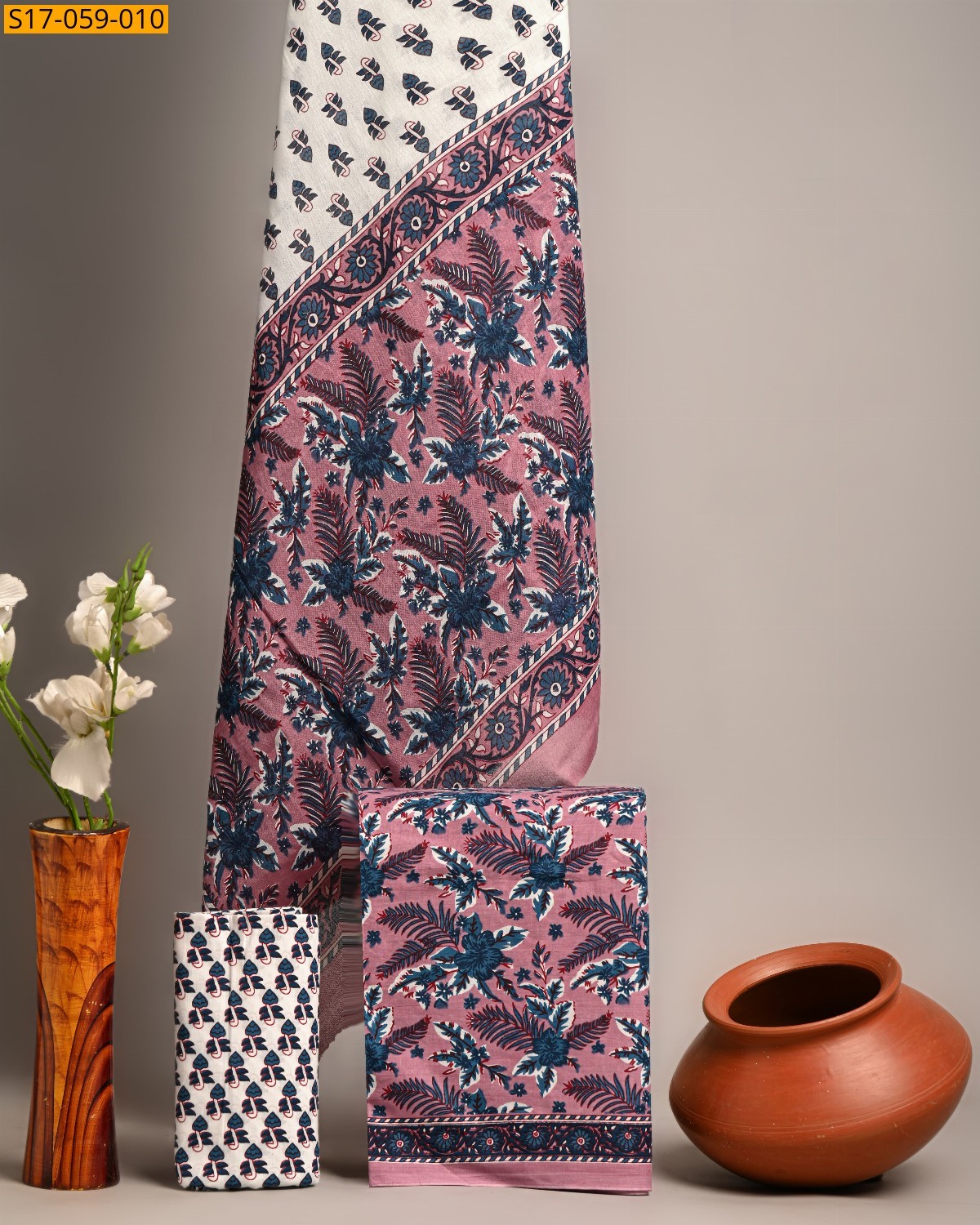 Onion PInk Printed cotton suits