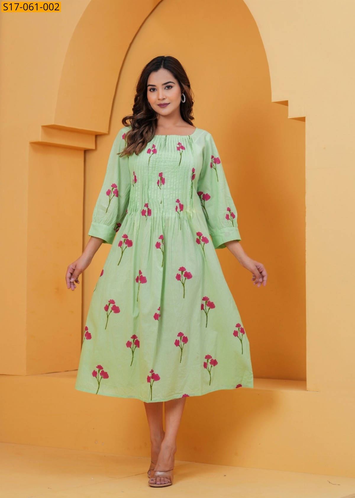 Green Cotton handwoven kurti