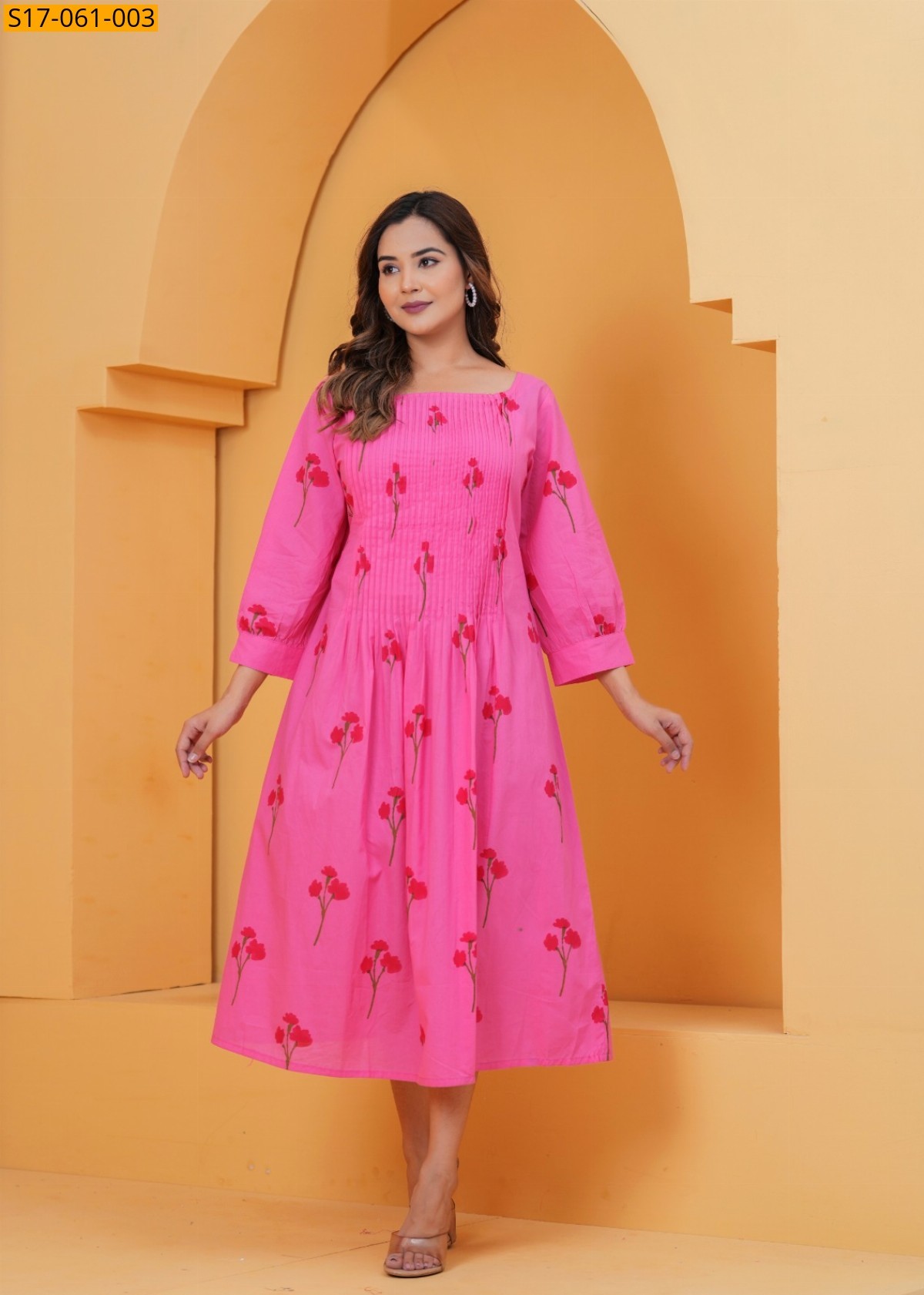 Pink Cotton handwoven kurti