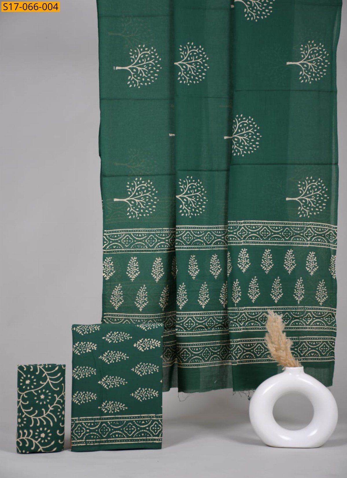 Green Cotton mulmul handblock printed set