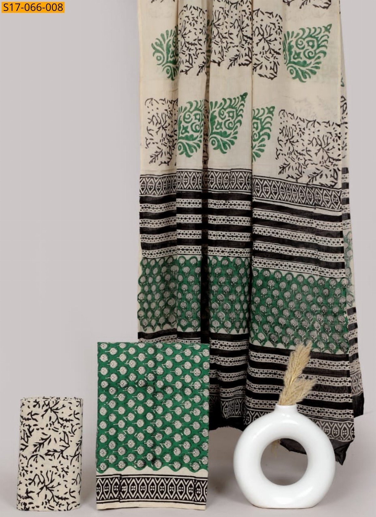 Sandal Cotton mulmul handblock printed set