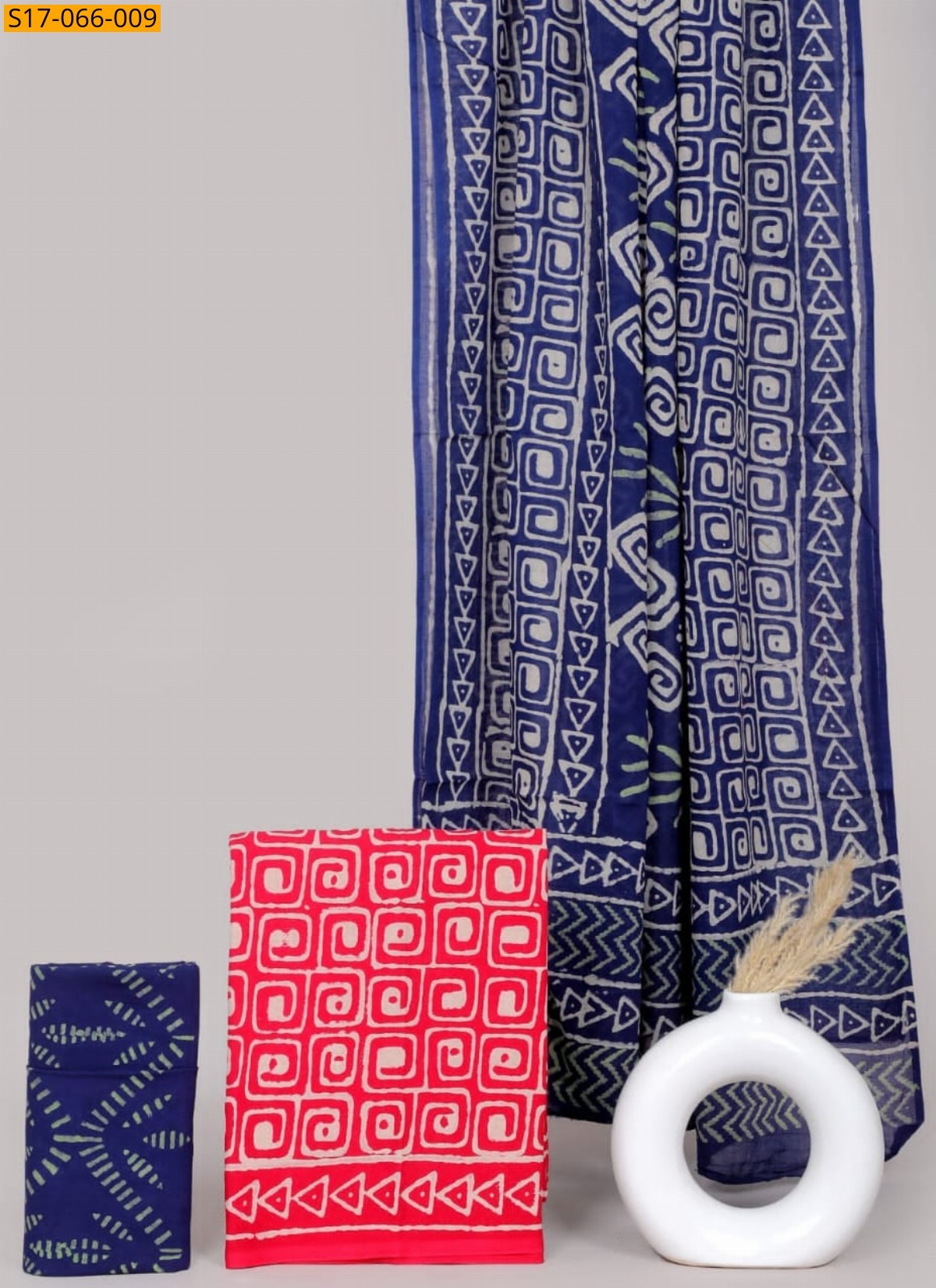 Navy Cotton mulmul handblock printed set