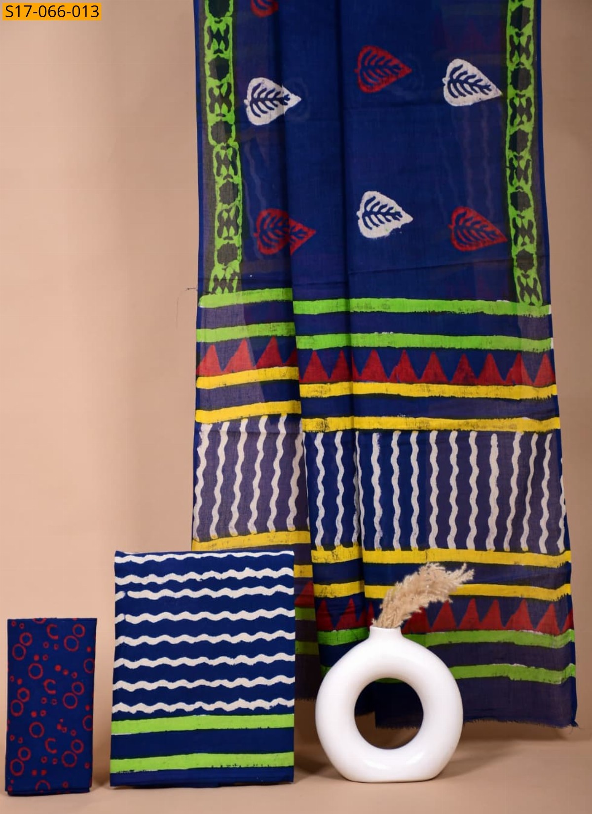 Navy Cotton mulmul handblock printed set