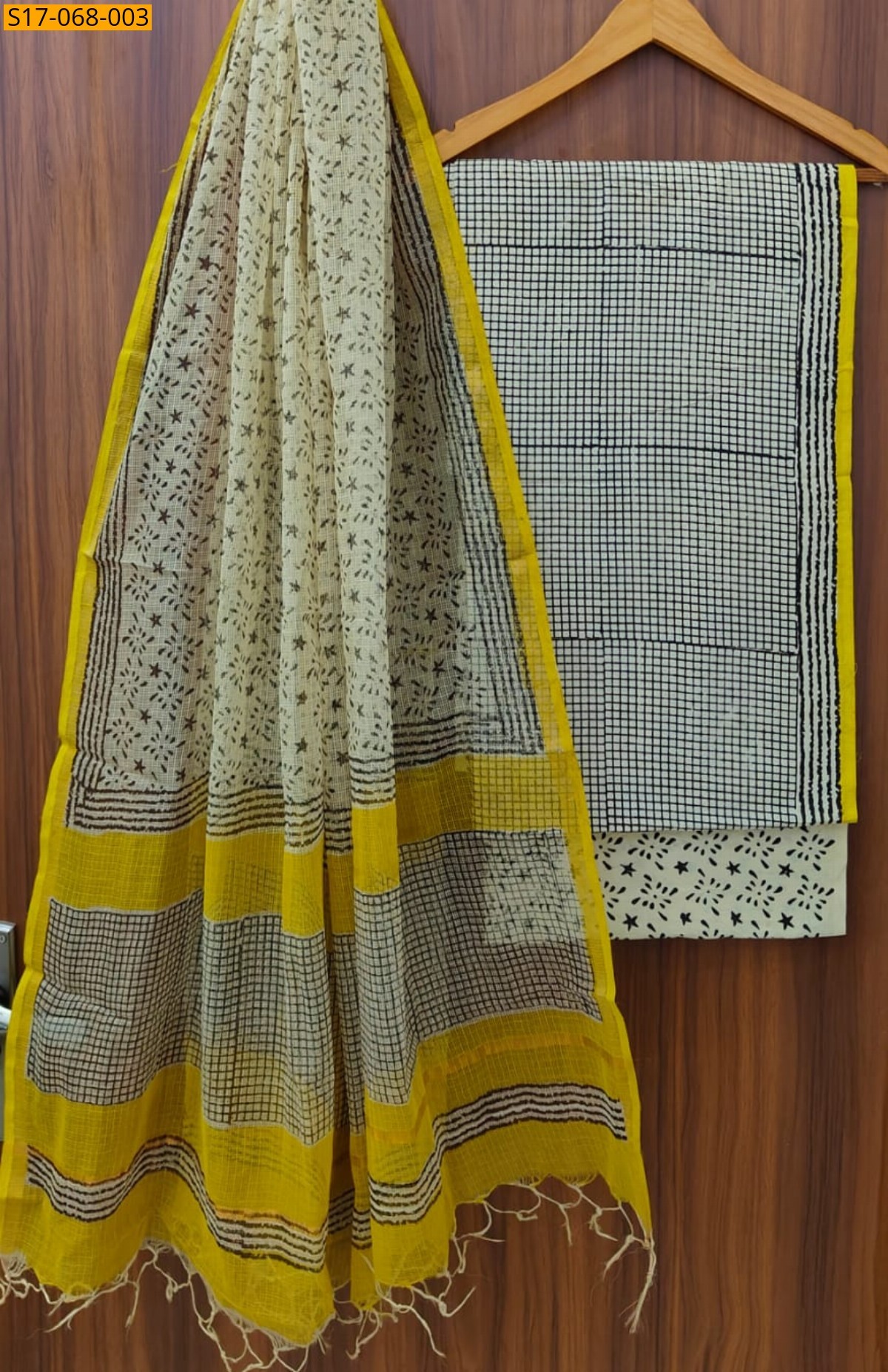 Mustard Cotton  handblock printed set