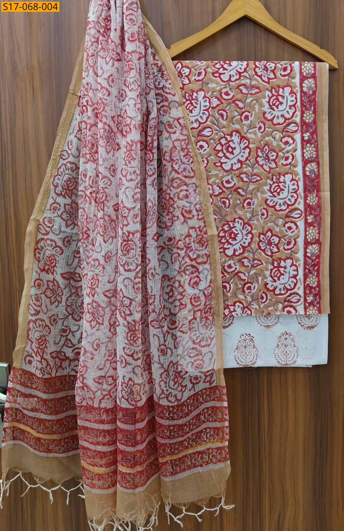 White Cotton  handblock printed set