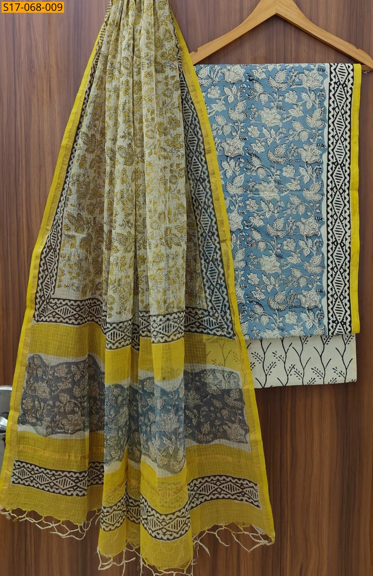 Blue Cotton  handblock printed set