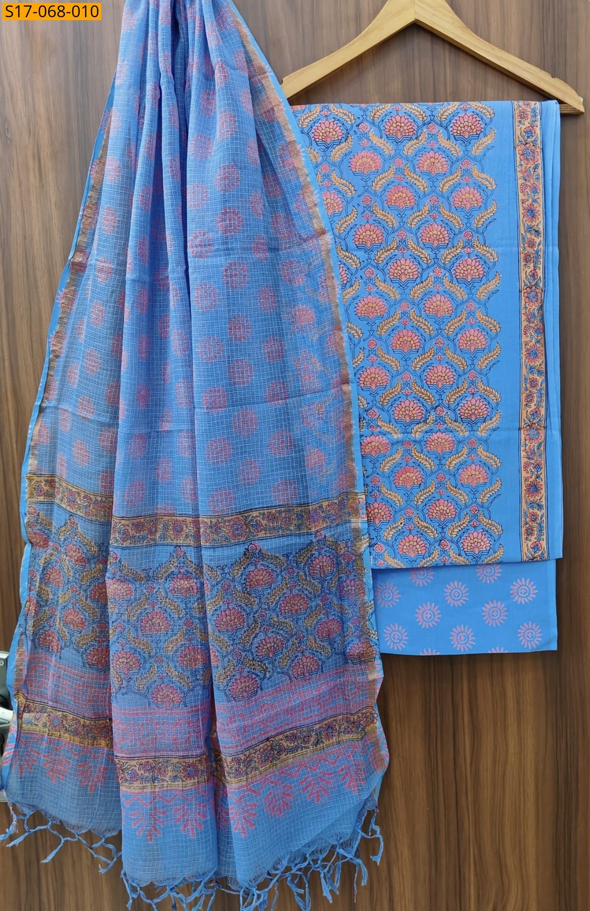 Blue Cotton  handblock printed set