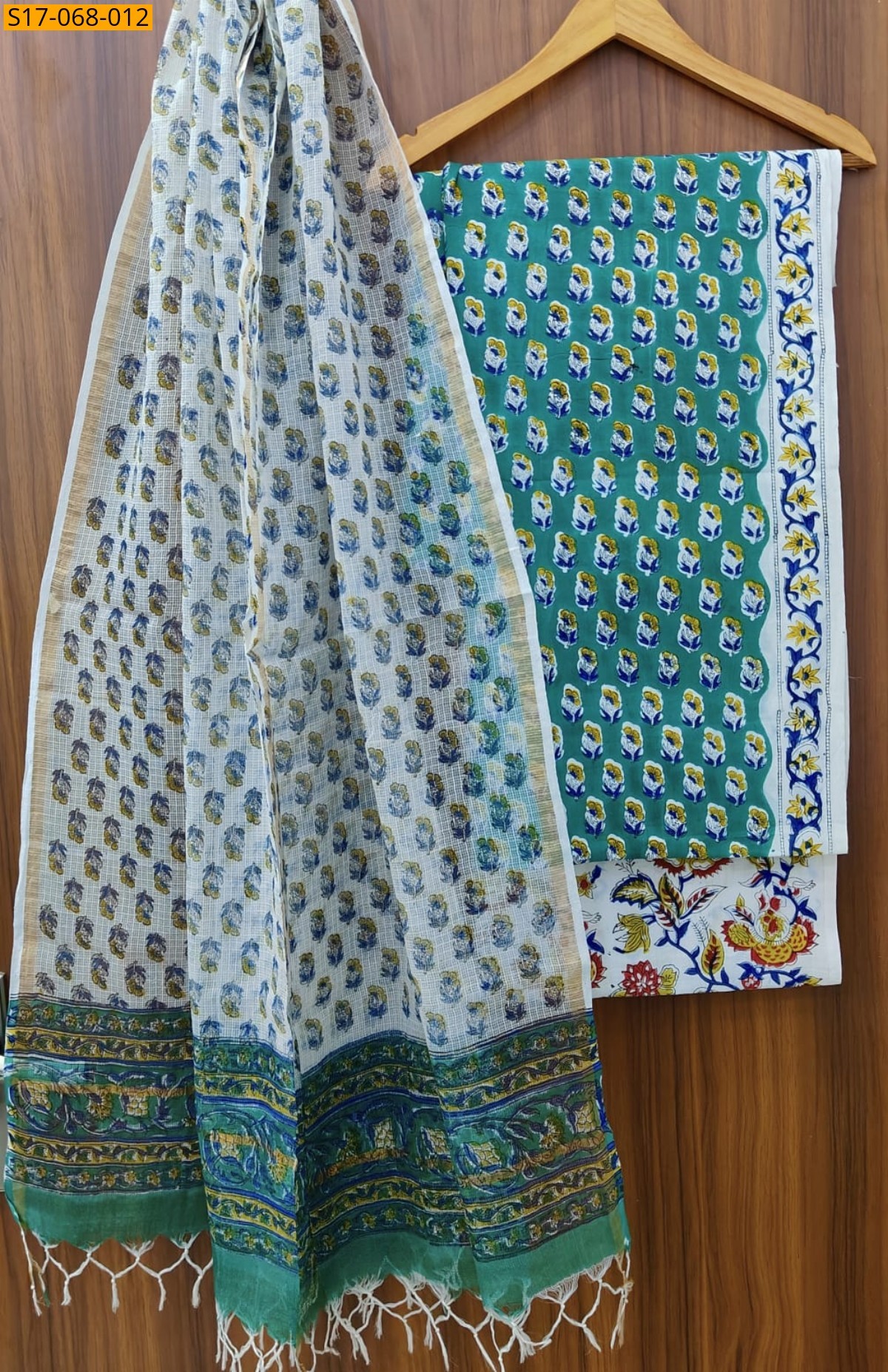 Green Cotton  handblock printed set