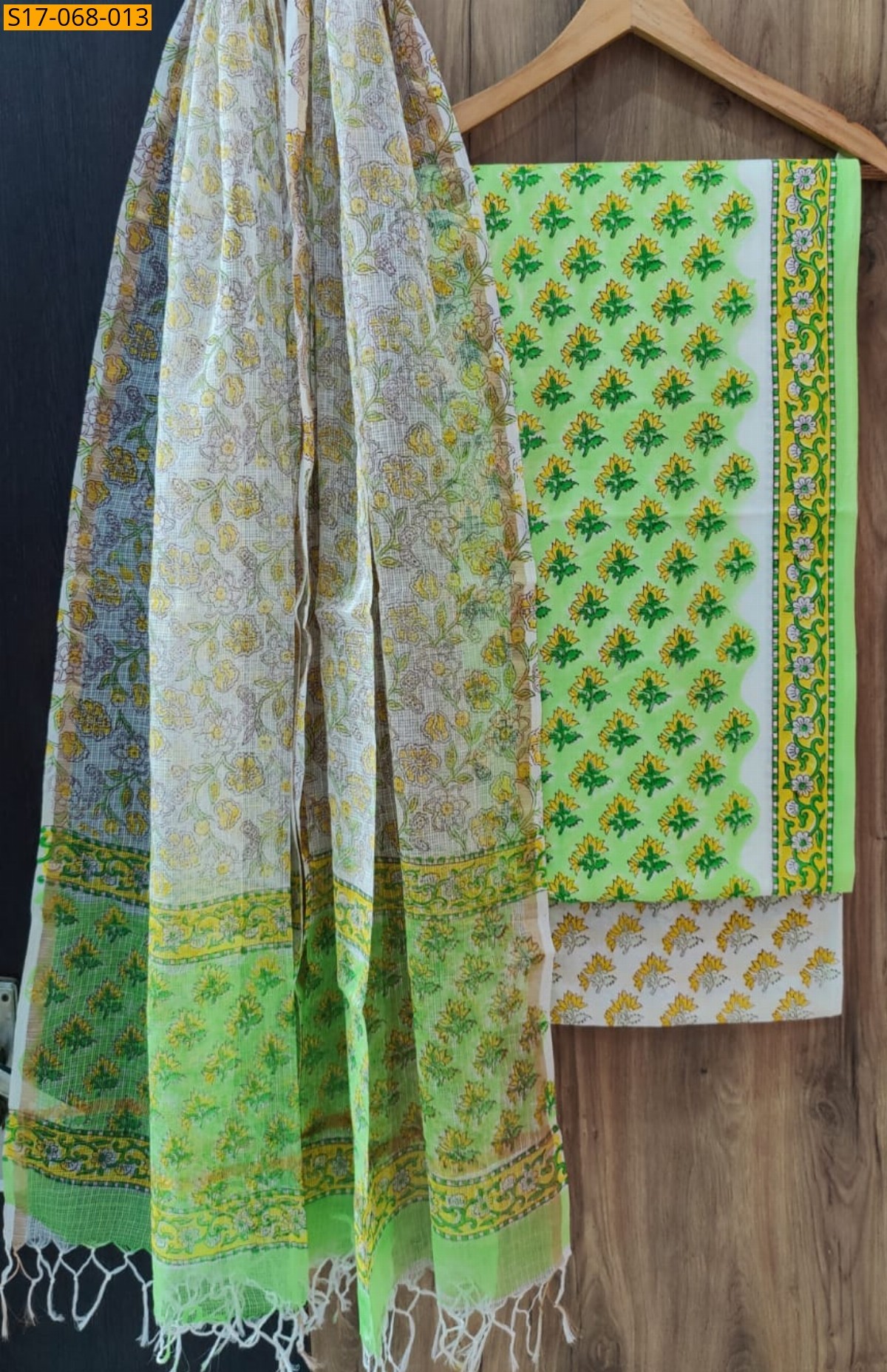 Green Cotton  handblock printed set