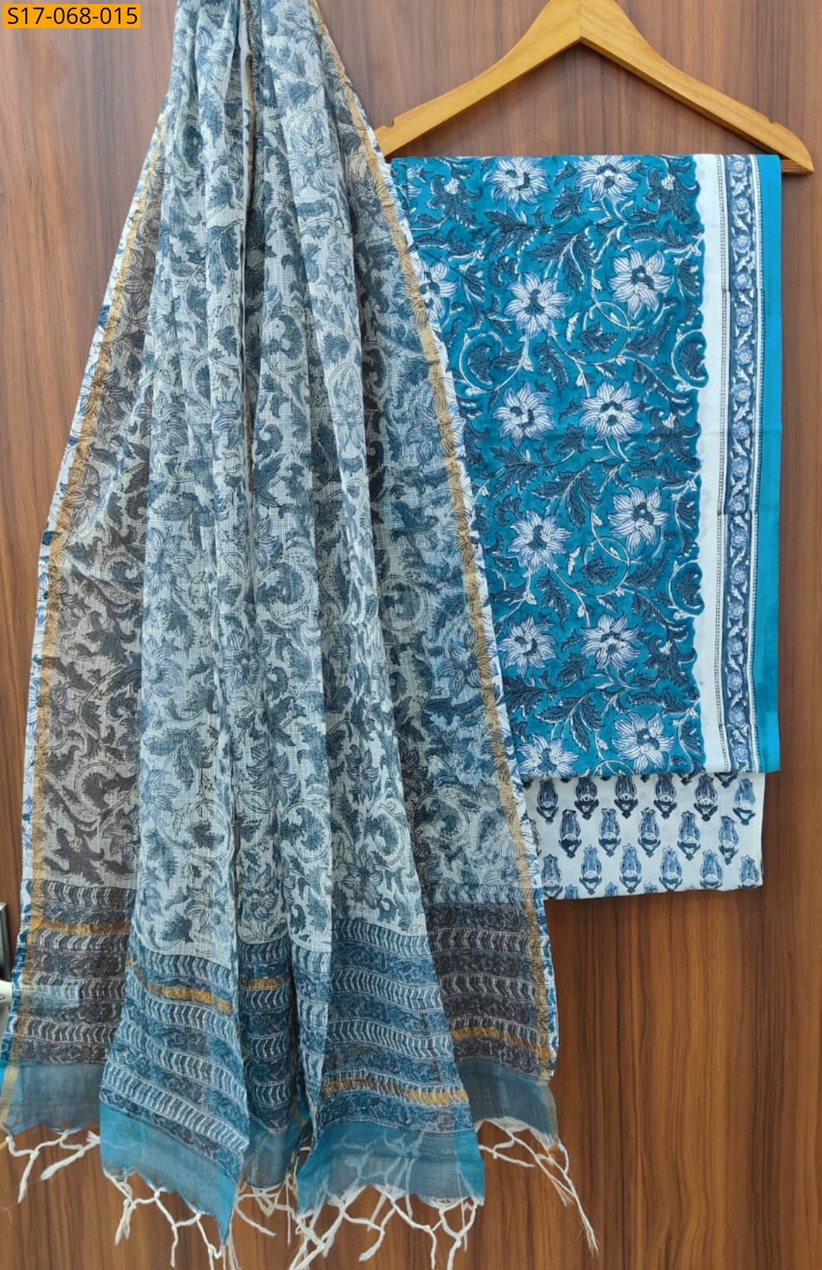 Blue Cotton  handblock printed set