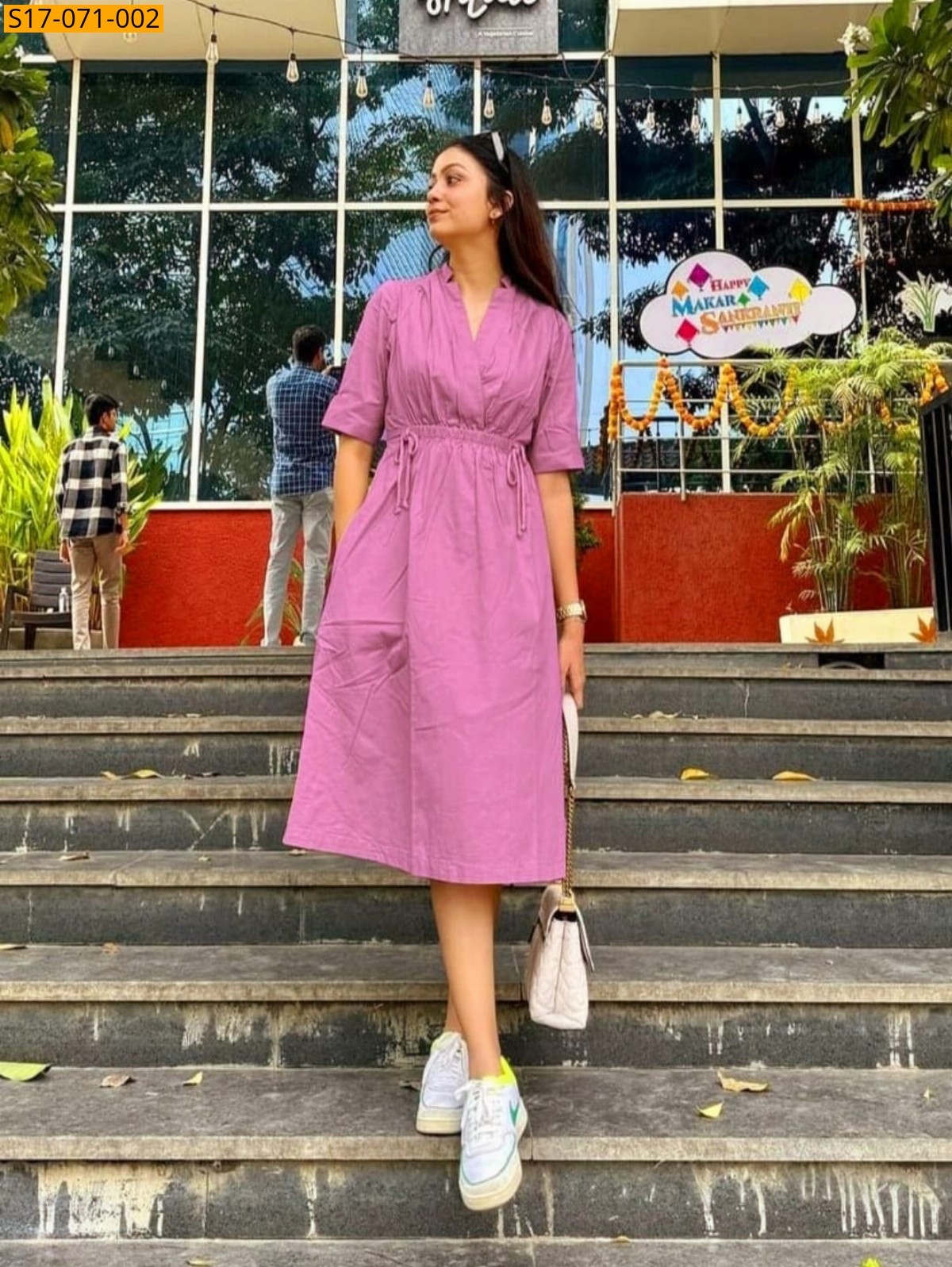 Pink Cotton handwoven dress