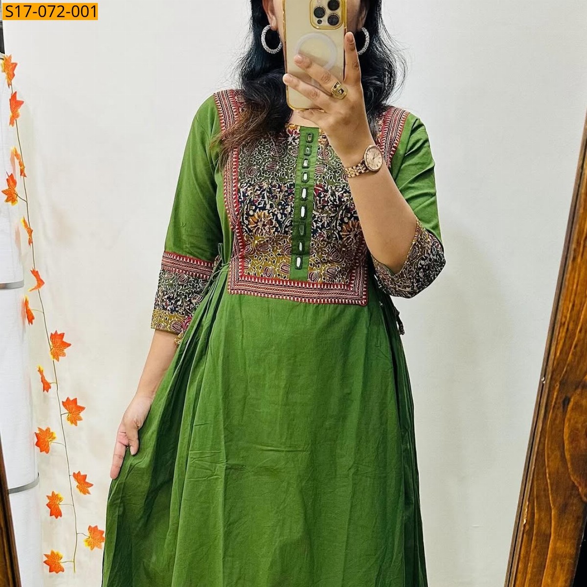 Green Kurti palazzo cotton set 