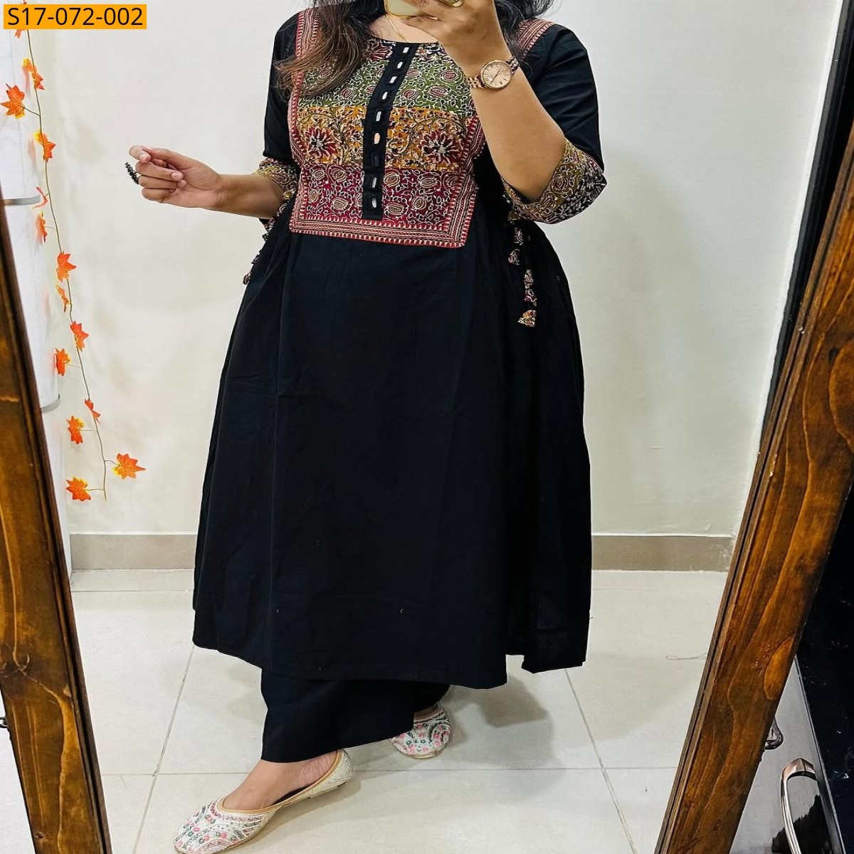 Black Kurti palazzo cotton set 