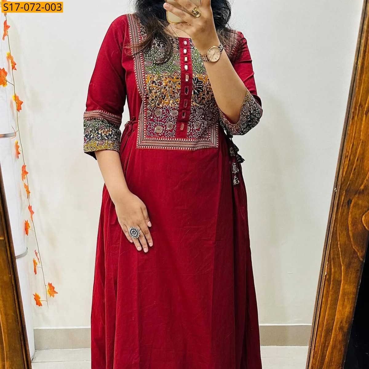 Red Kurti palazzo cotton set 