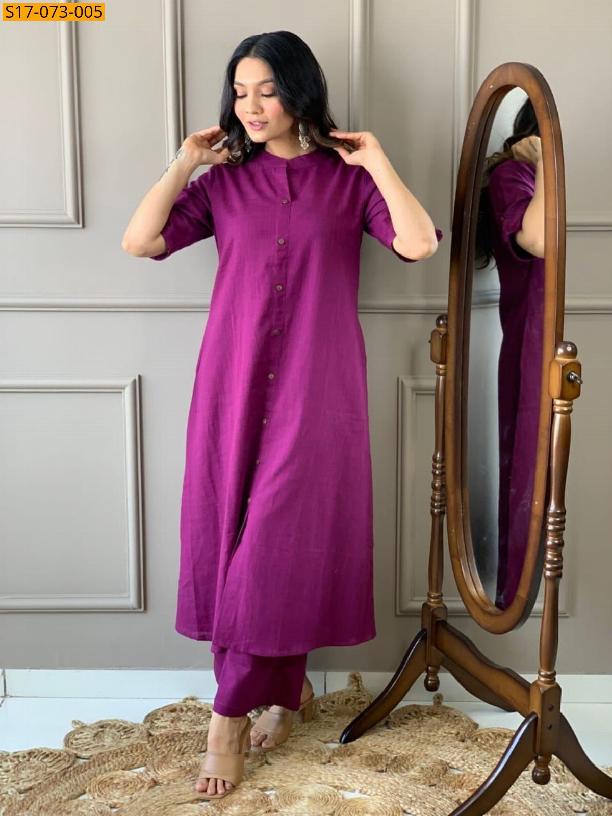 Violet Fancy kurti palazzo cotton set