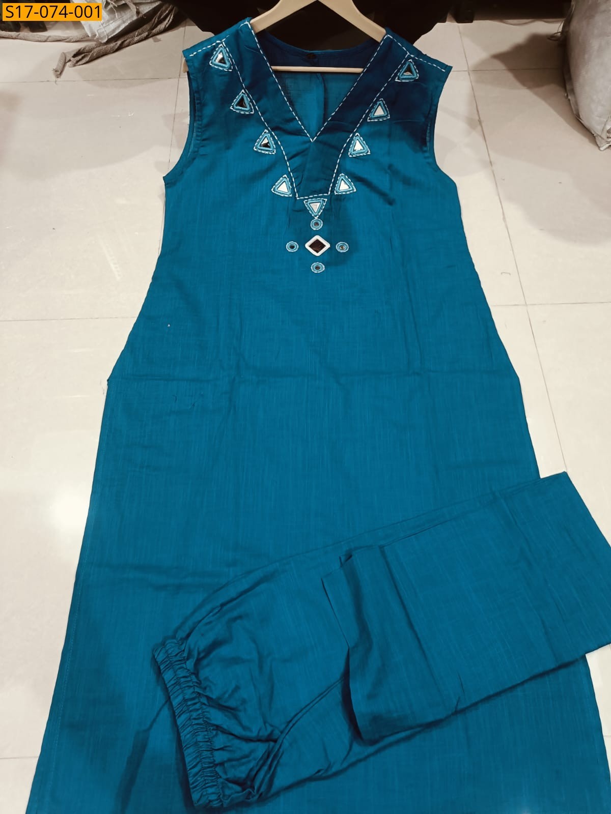 Morpitch Cotton slub kurta plazo set