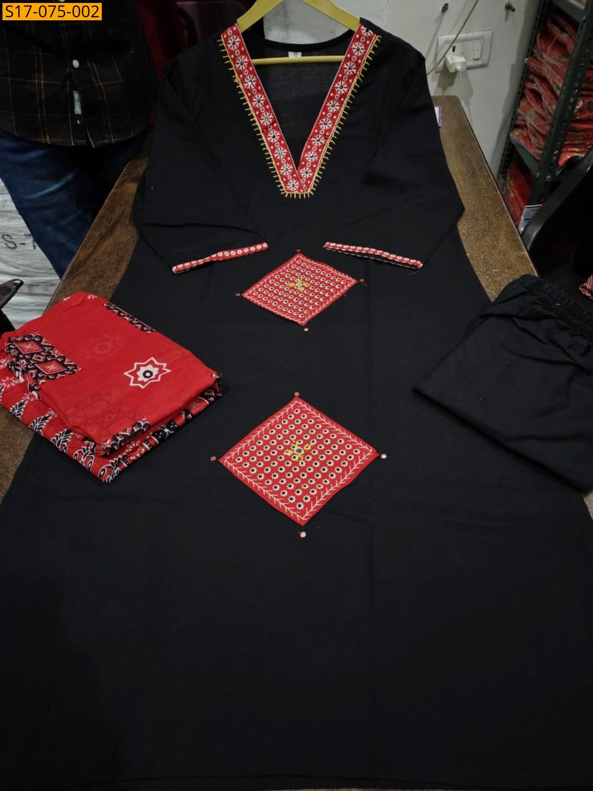 Black Kurti pant dupatta set