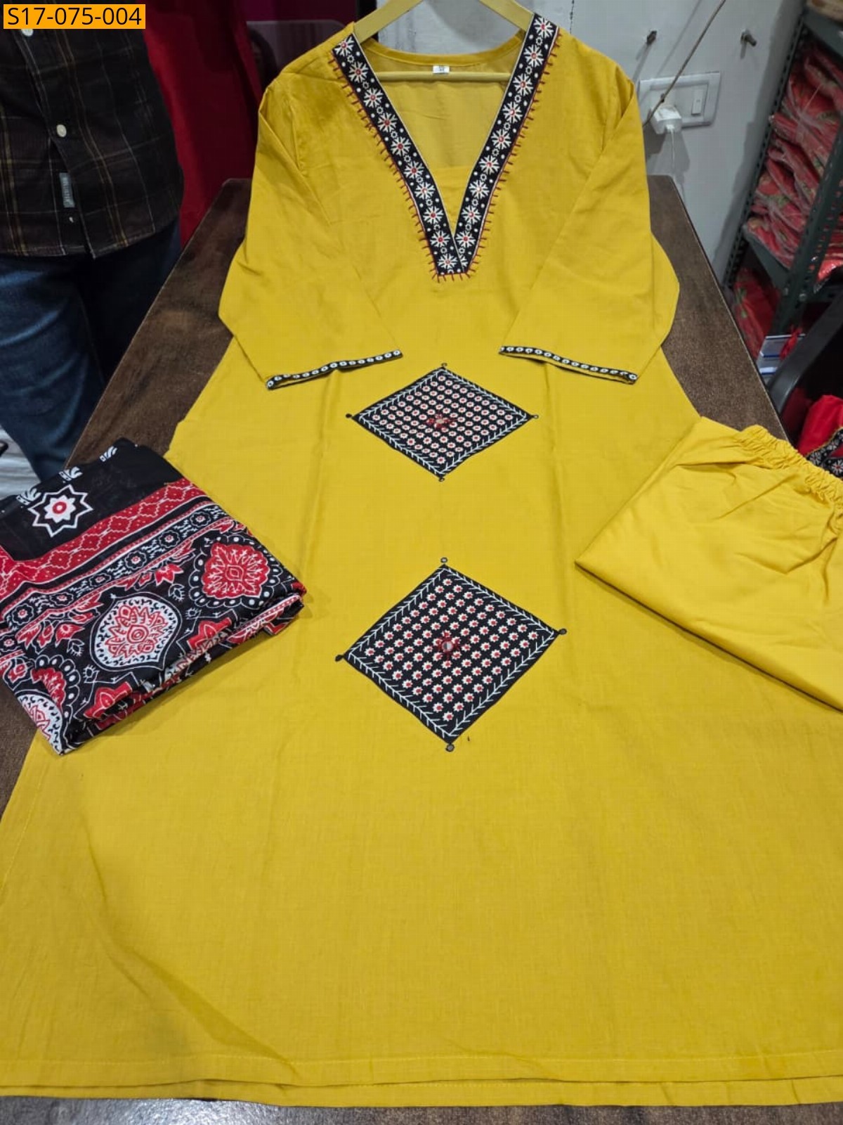 Mustard Kurti pant dupatta set