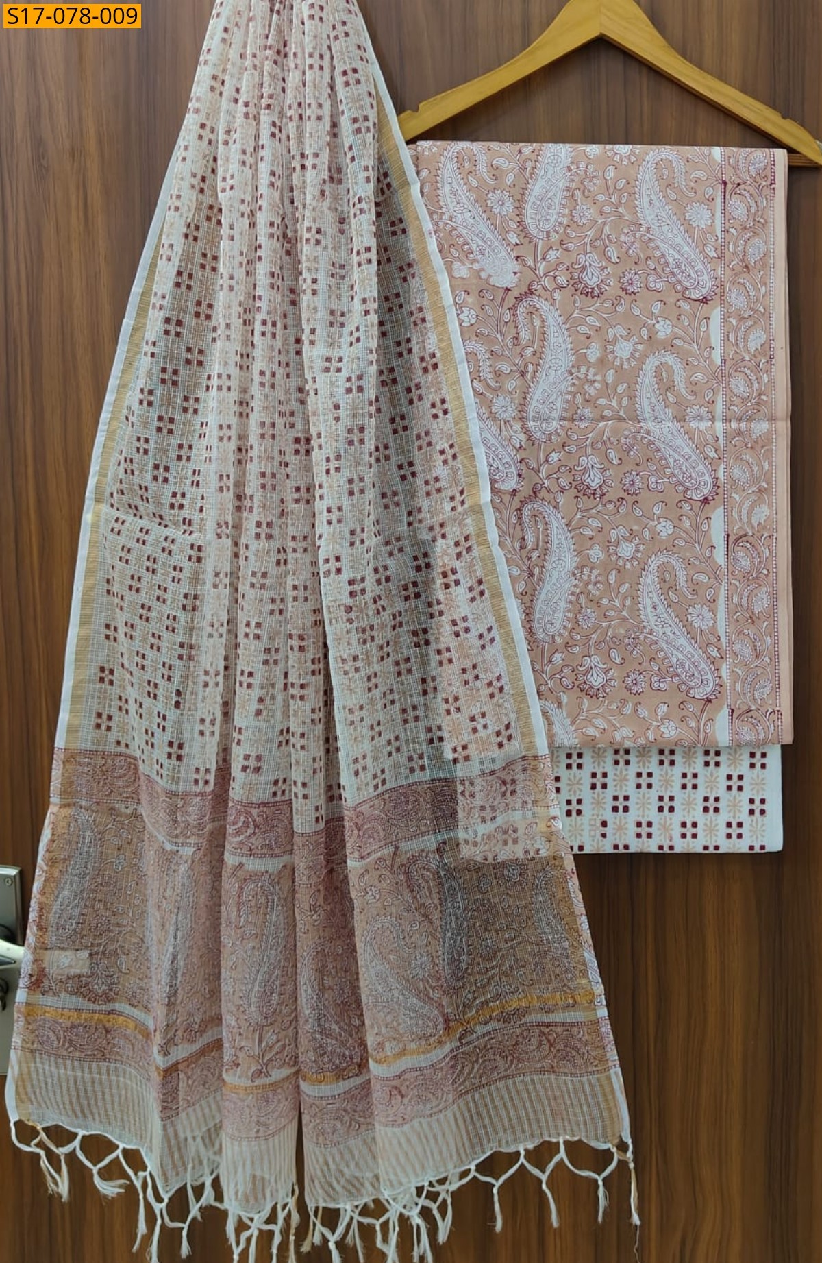 Sandal Cotton Suits with Kota Doriya Dupatta(Unstiched)