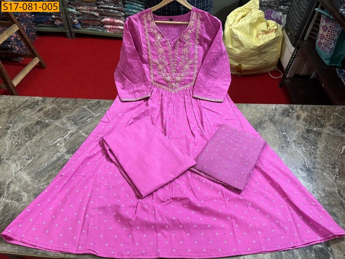 Pink Fancy Cotton Kurti  