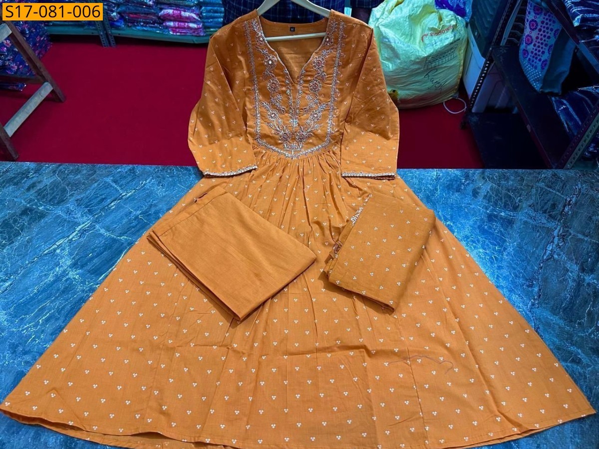 Mustard Fancy Cotton Kurti  