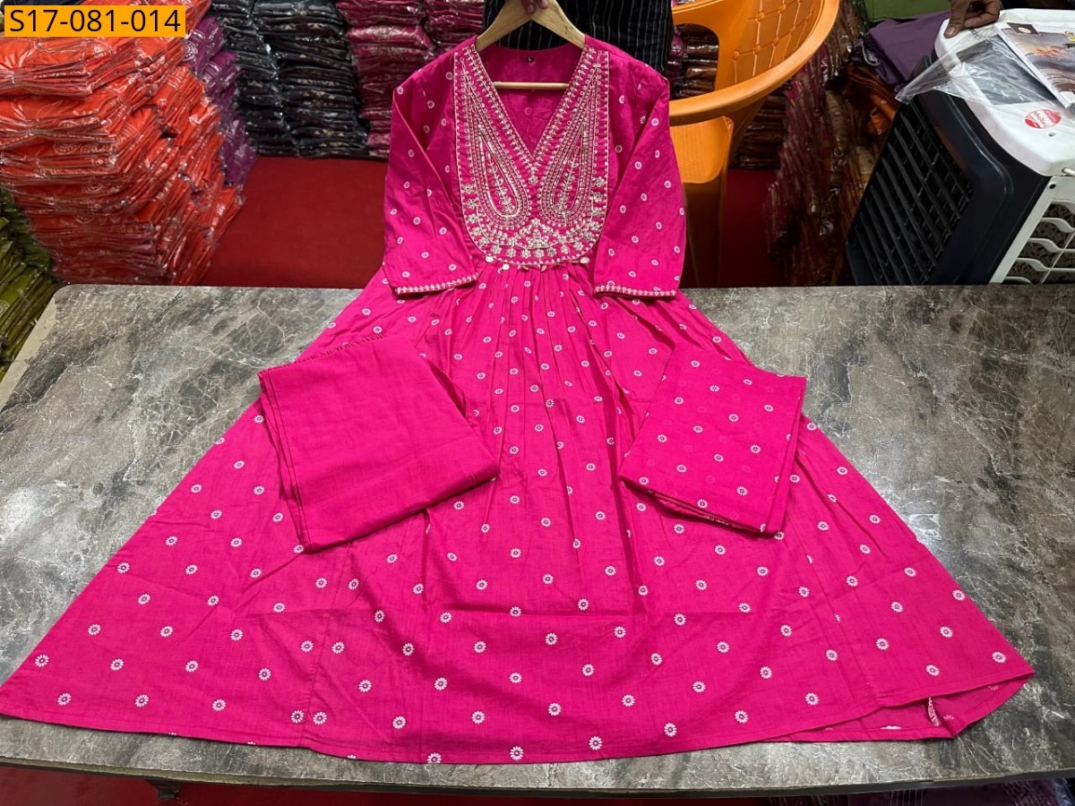 Pink Fancy Cotton Kurti  
