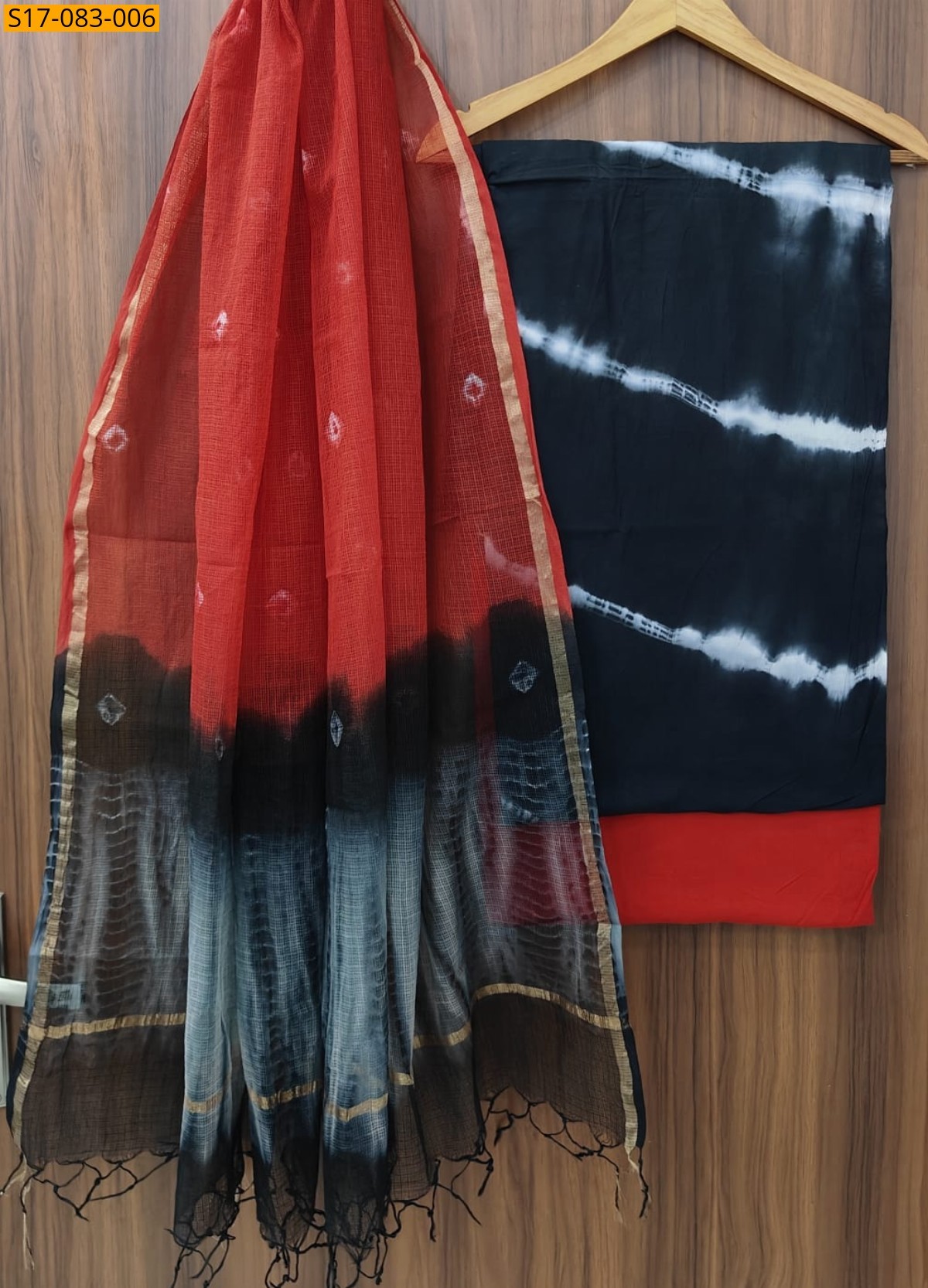 Black Fancy printed pure cotton suits set