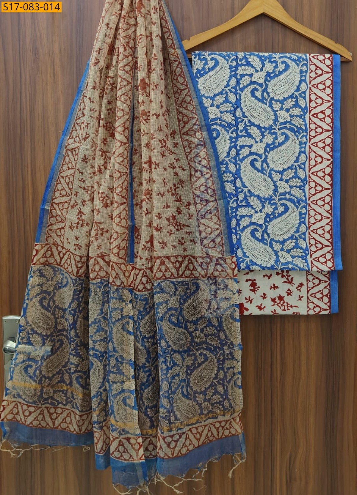 Blue Fancy printed pure cotton suits set