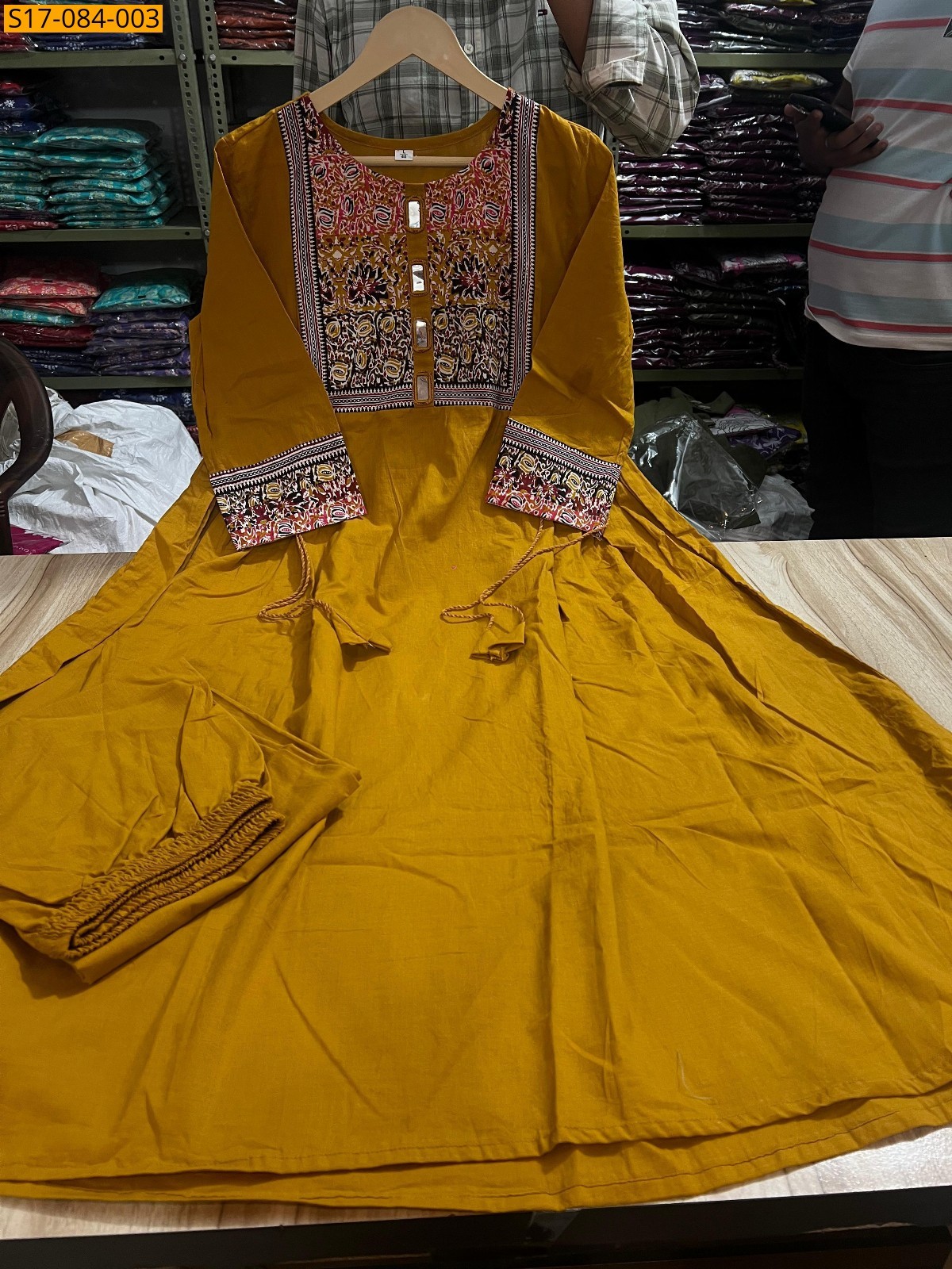 Mustard Cotton kurti palazzo set