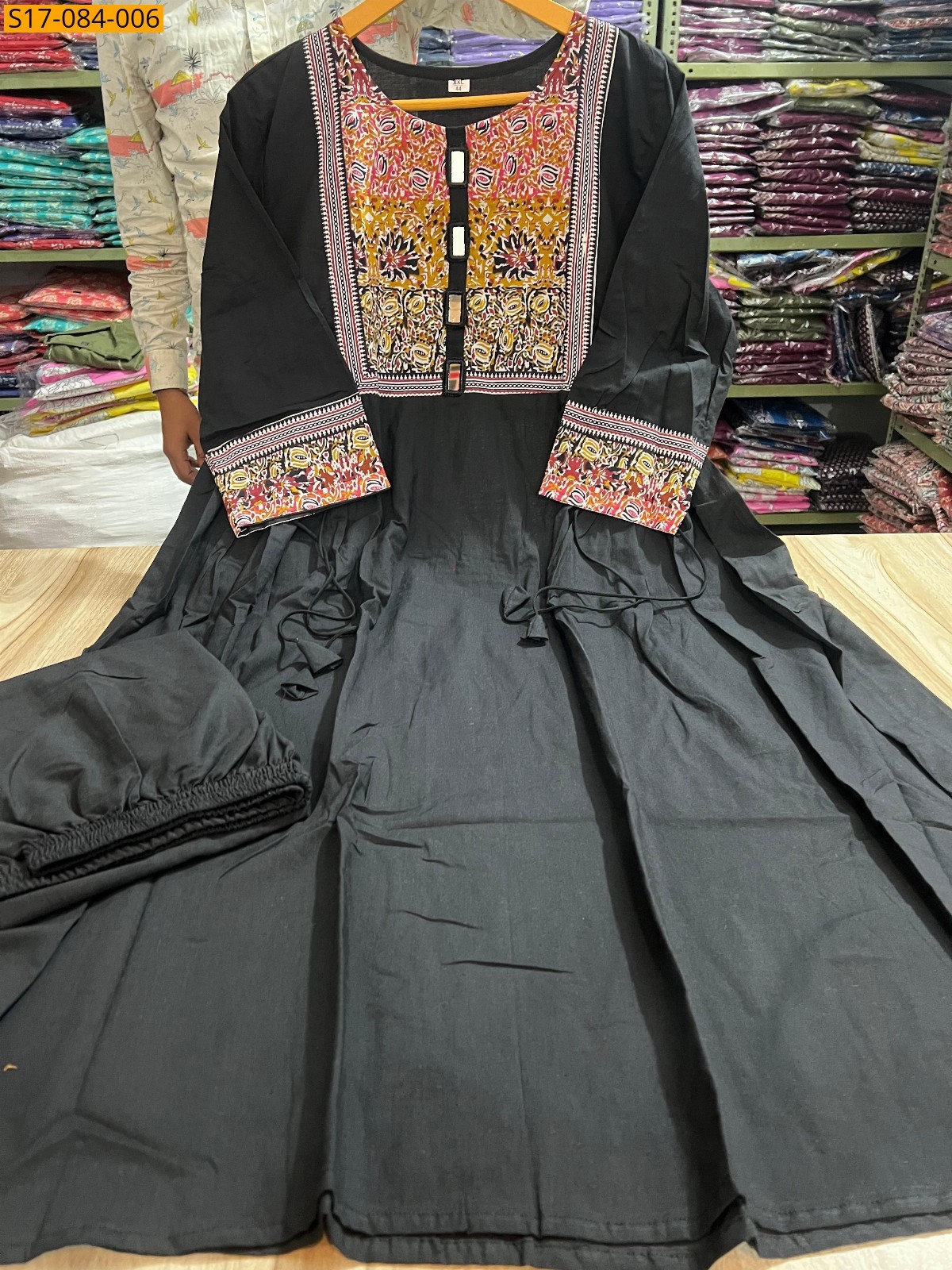 Black Cotton kurti palazzo set