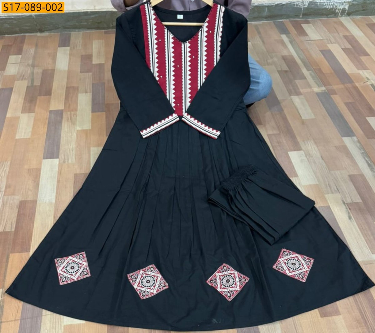 Black Fancy Kurti Palazzo Set