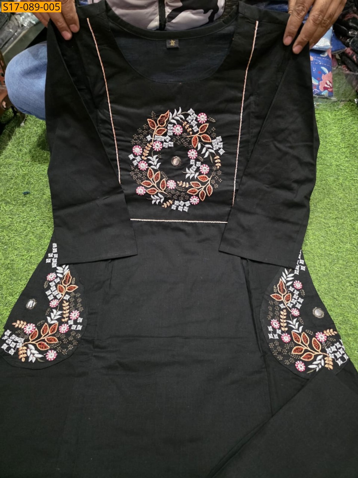 Black Fancy Kurti Palazzo Set