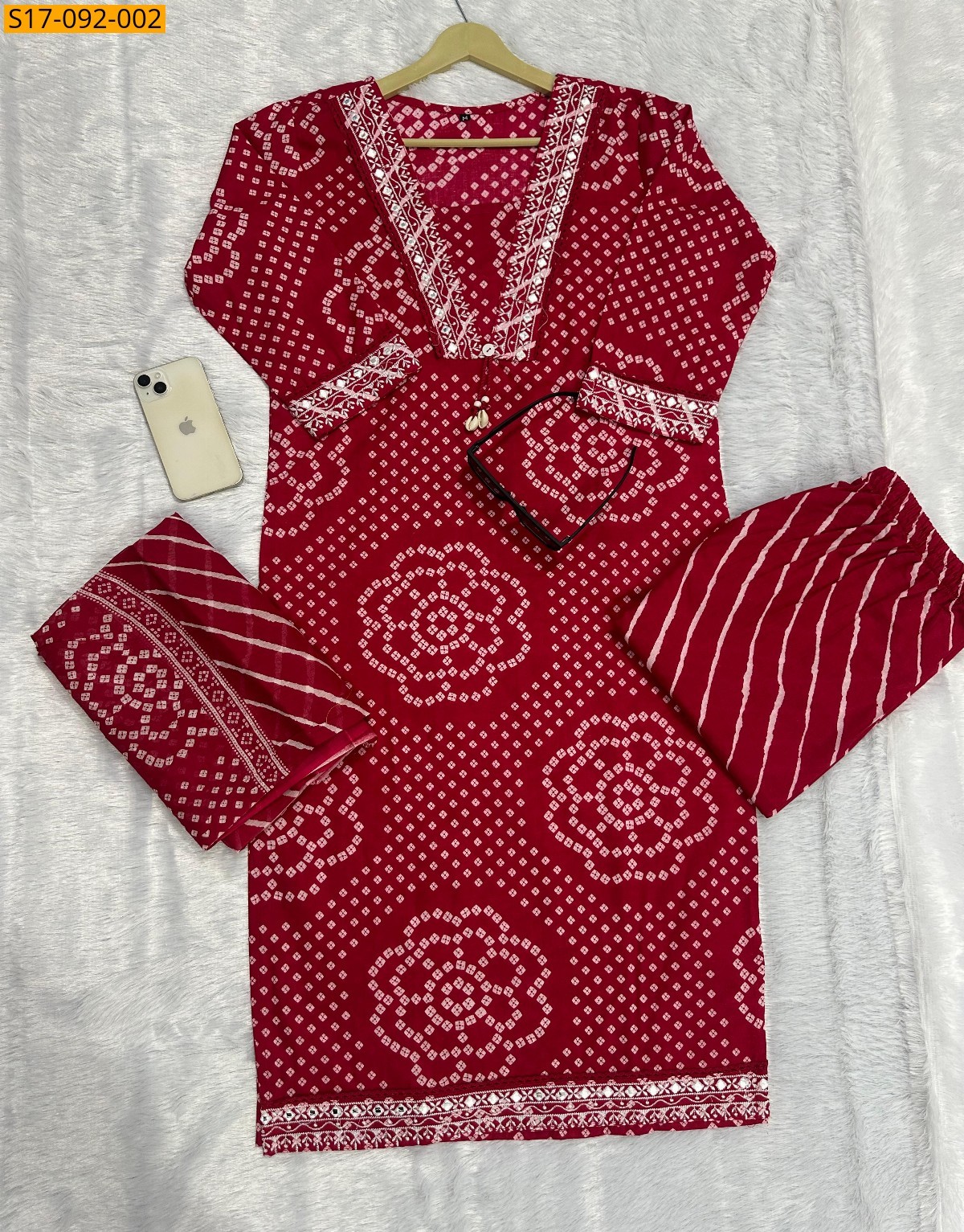 Maroon Fancy Cotton Kurti with plazzo dupatta set