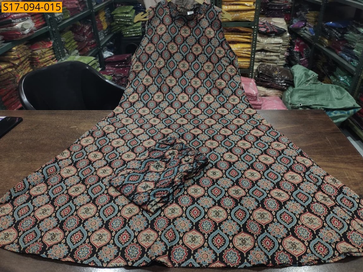 Black Floral Fine cotton kurti Palazza set