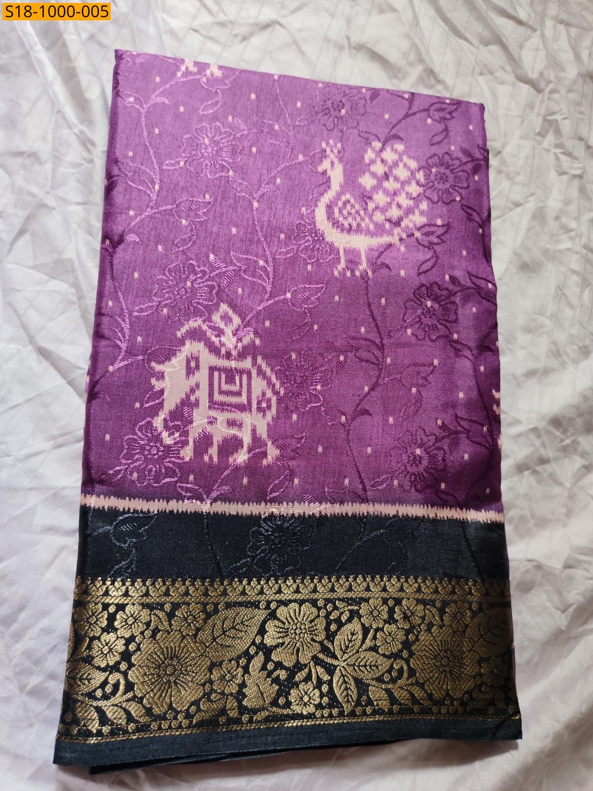 Lavendar Fancy Dola Silk Saree