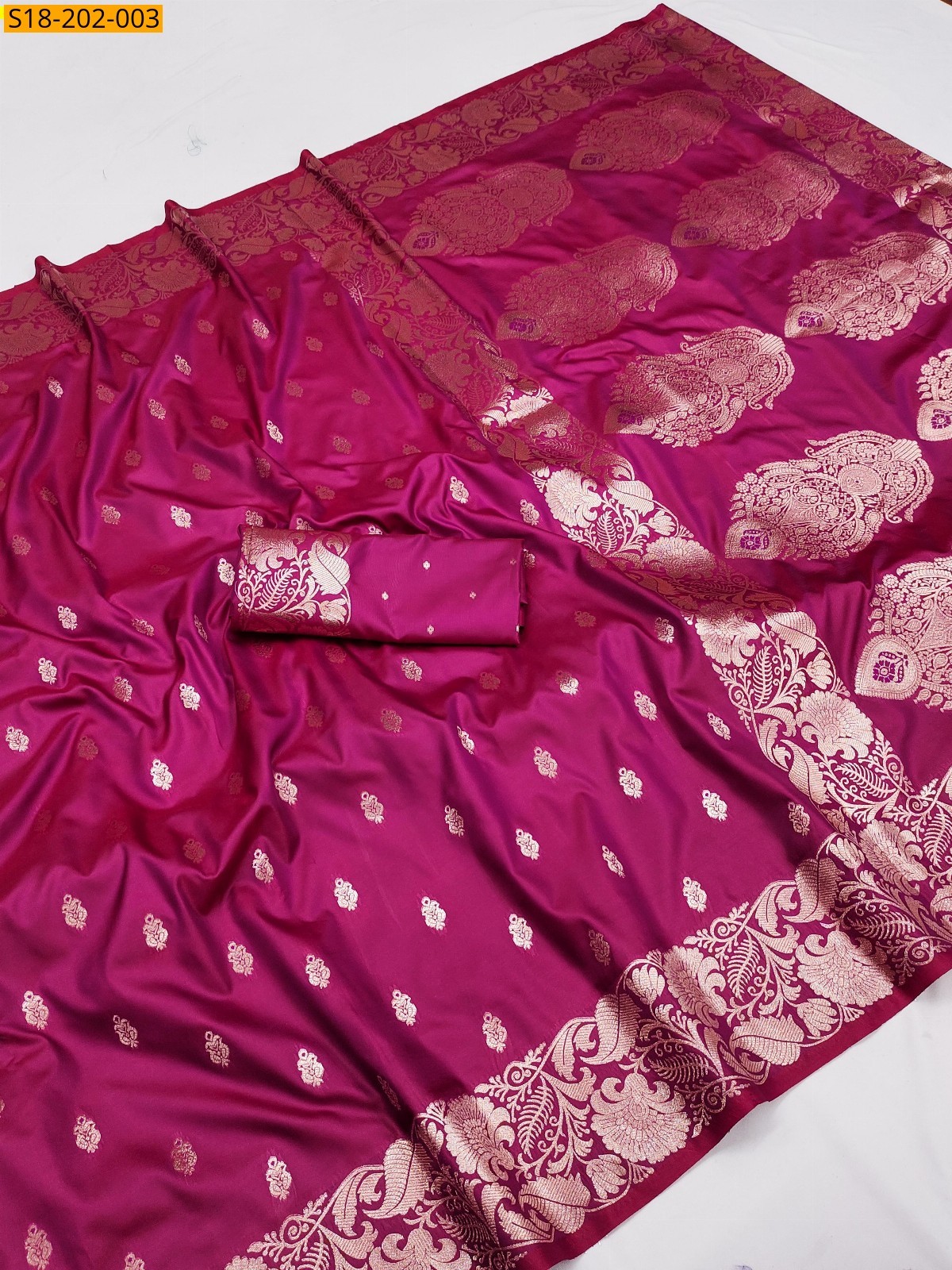 Pink Soft And pure banarasi silk saree 