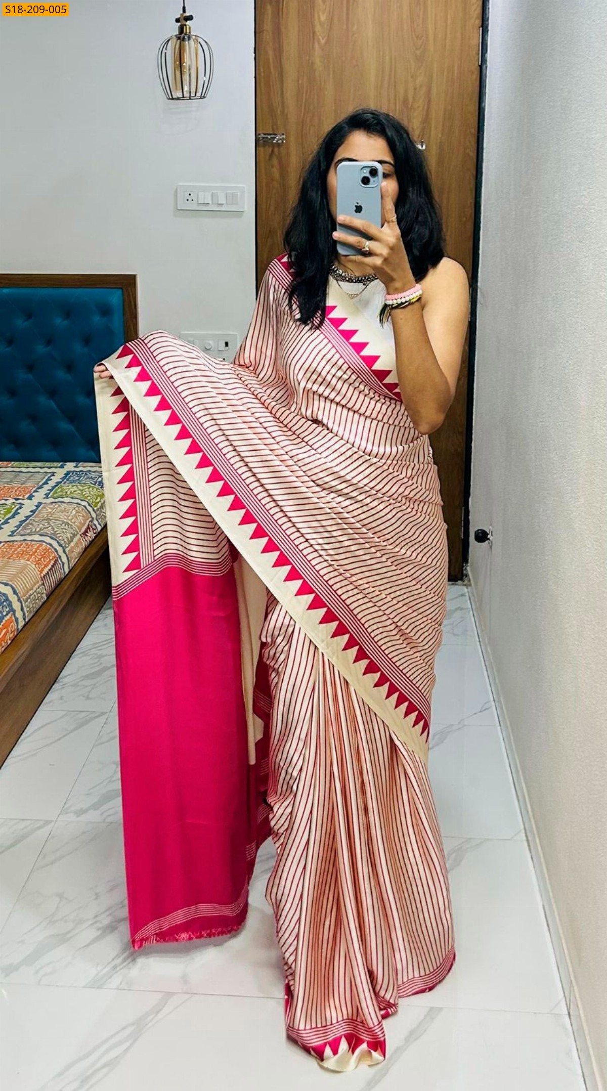 Pink Fancy satin printed sarees 