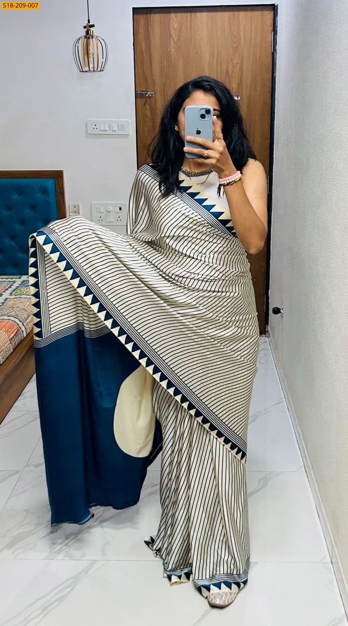 Navy Blue Fancy satin printed sarees 