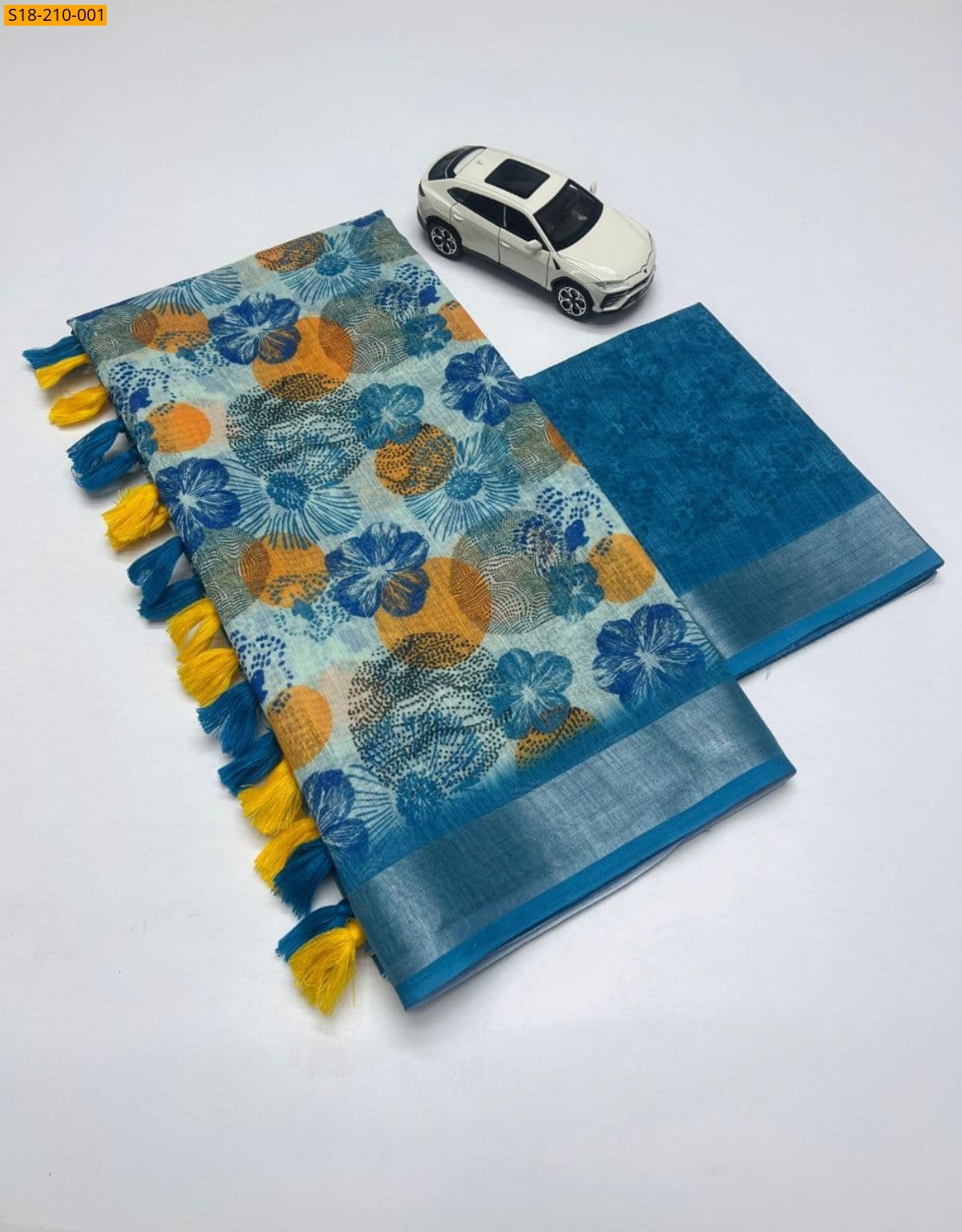 Blue Fancy linen sarees