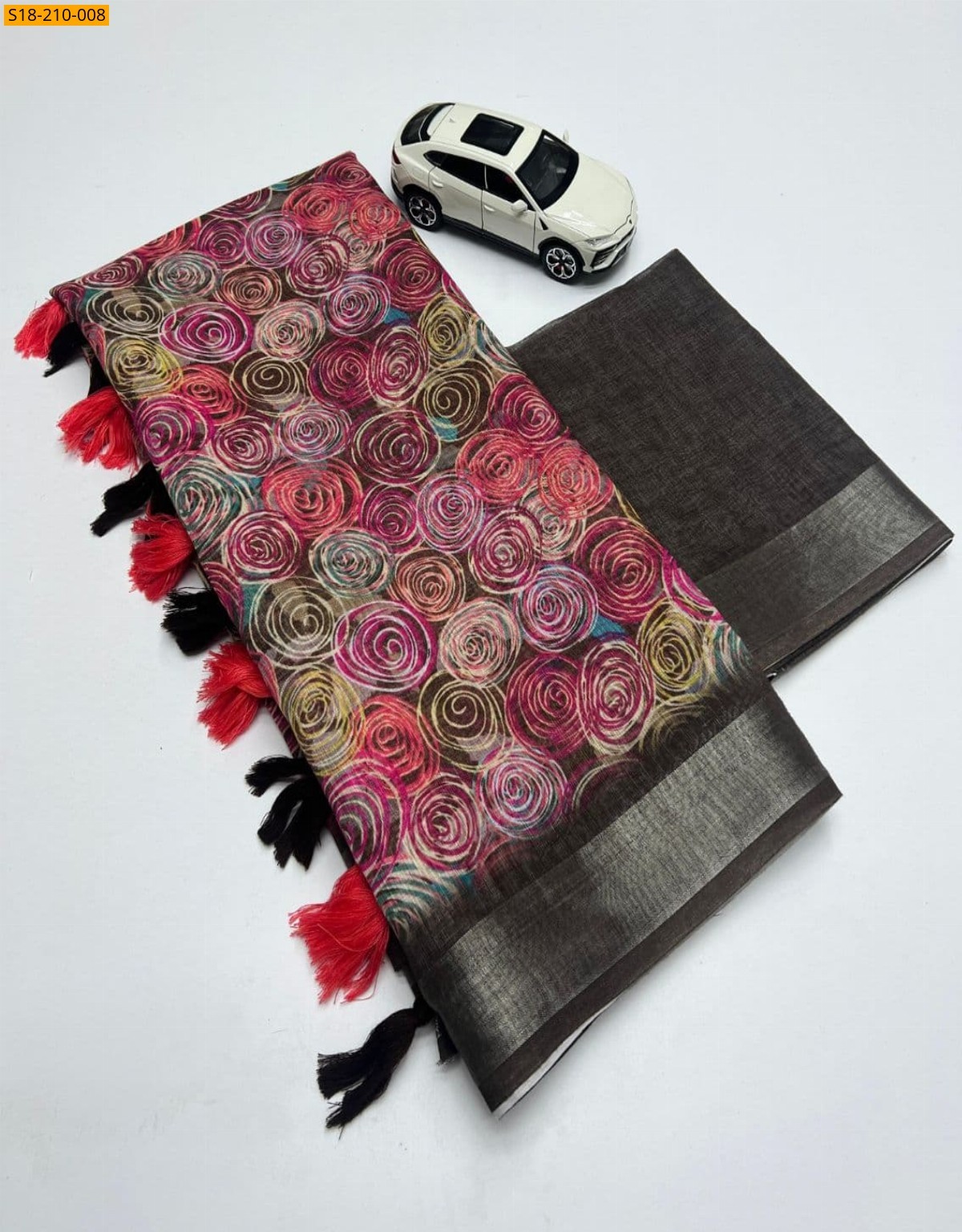 Multi Color Fancy linen sarees