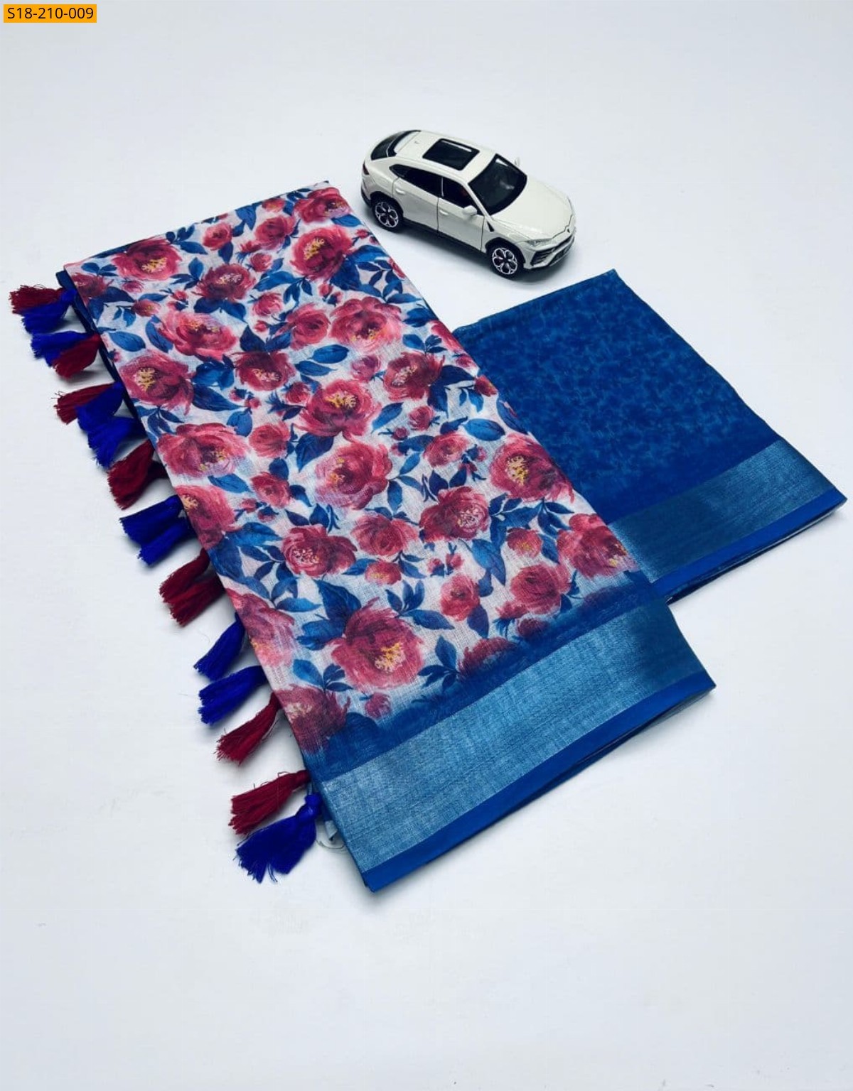 Blue Fancy linen sarees